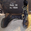 Mens black long boots