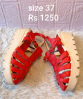 Red ladies sandals