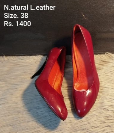Natural leather heels