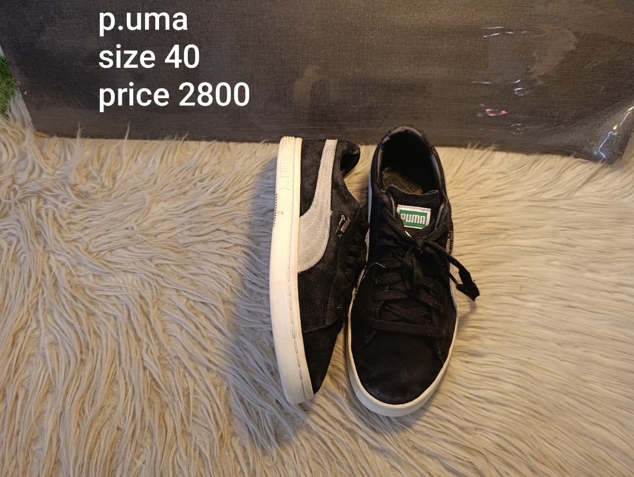 Puma Inspired Casual Sneakers – Black