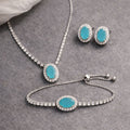 Zircon Jewelry Set with Bracelet – Necklace, Earrings & Bracelet